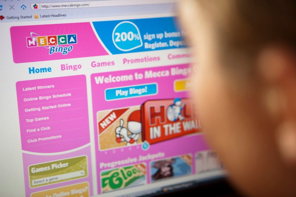 Person playing online bingo