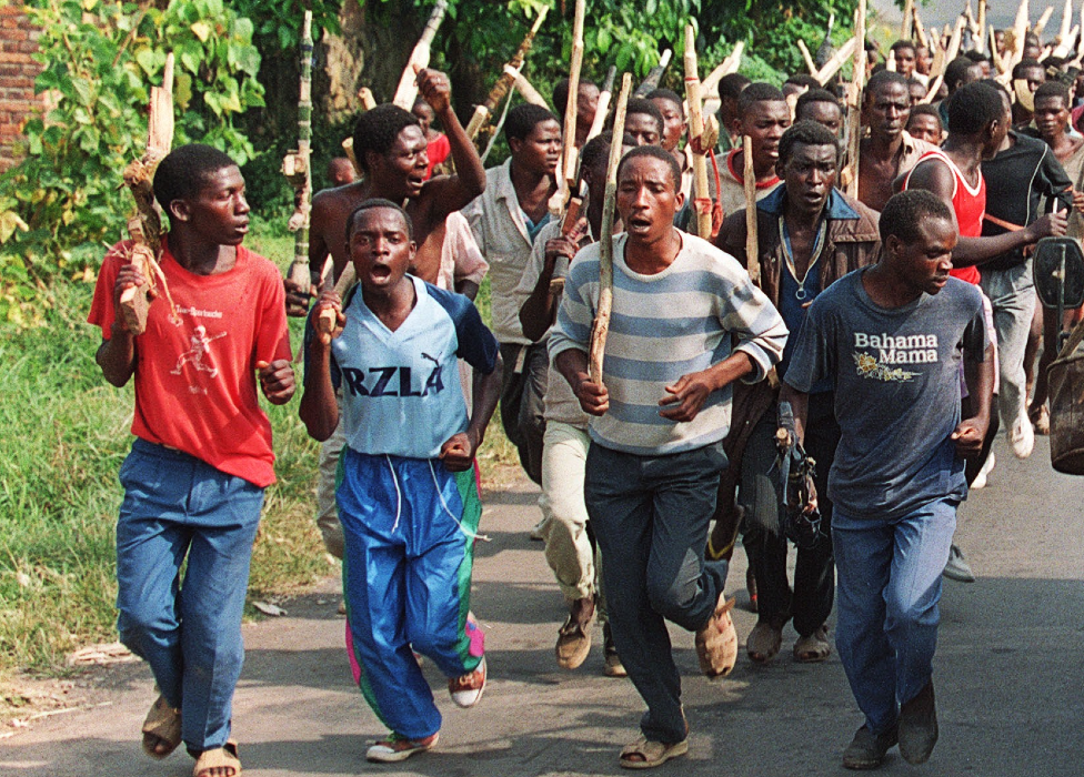 Hutu troops pictured in 1994