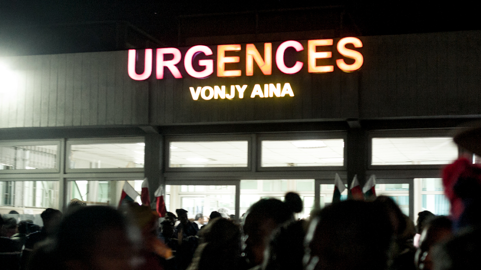 Notaufnahme des Krankenhauses Joseph Ravoahangy Andrianavalona in Antananarivo, Madagaskar