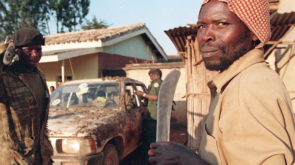 Interahamwe militiamen pictured in 1994