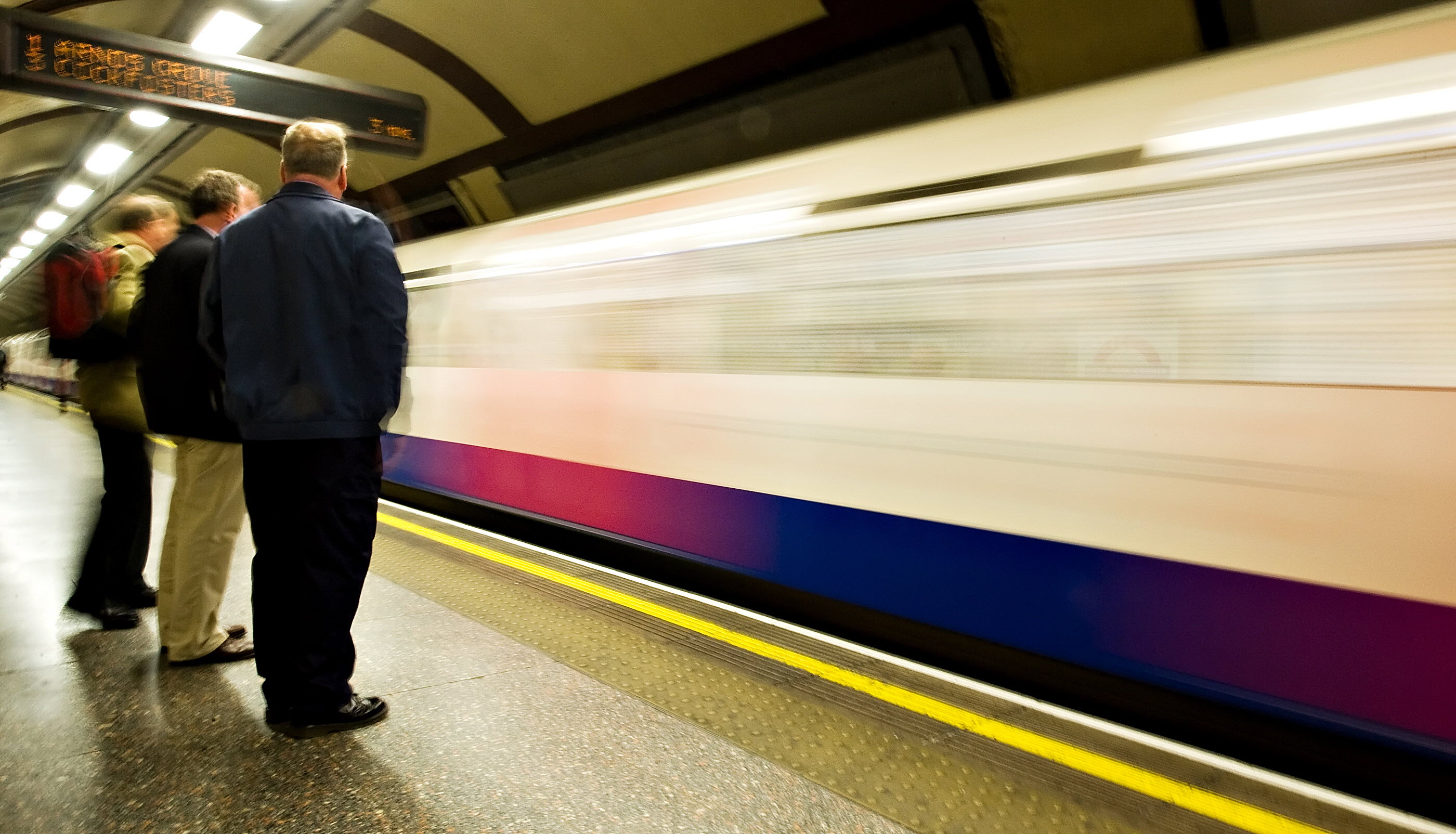 A train pulling in to a London undergound station