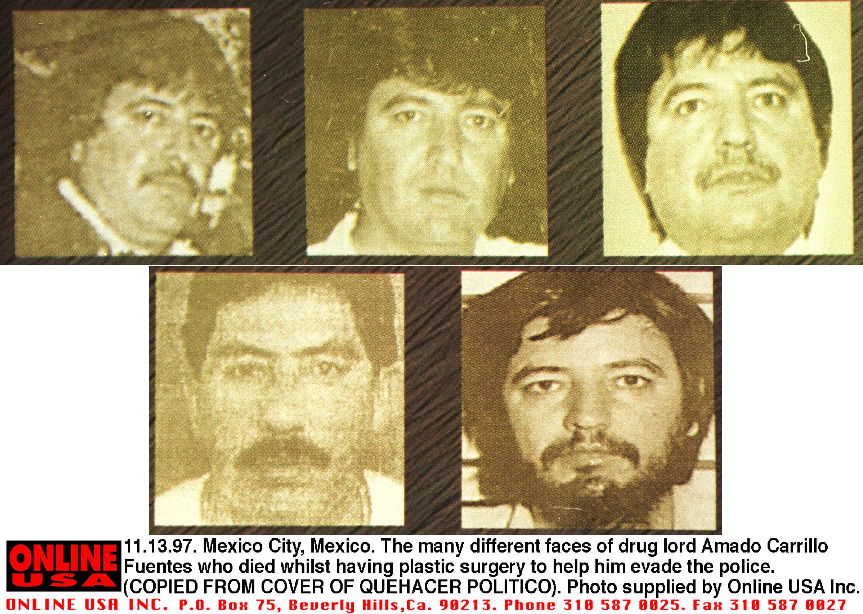 Wanted photos of Amado Carrillo Fuentes