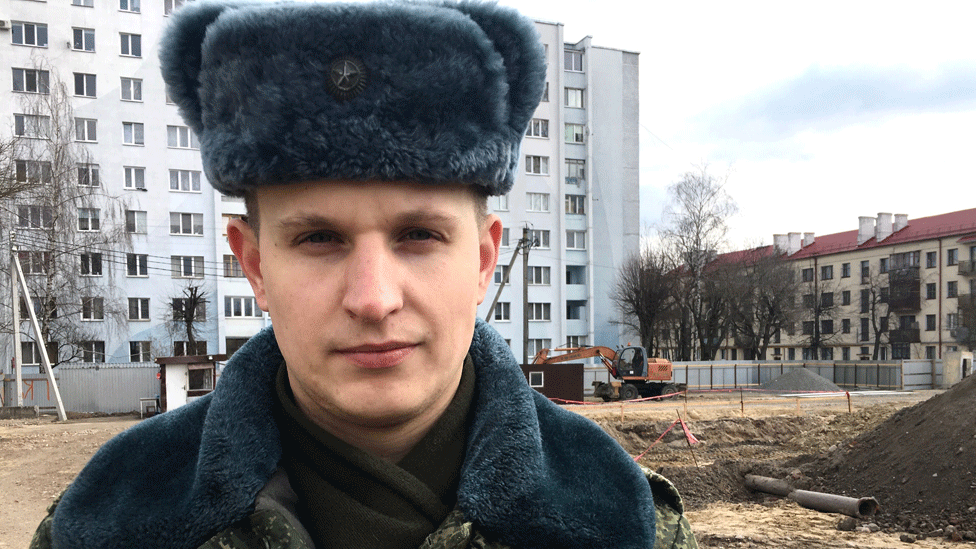 Dmitry Kaminsky at site of Brest mass grave