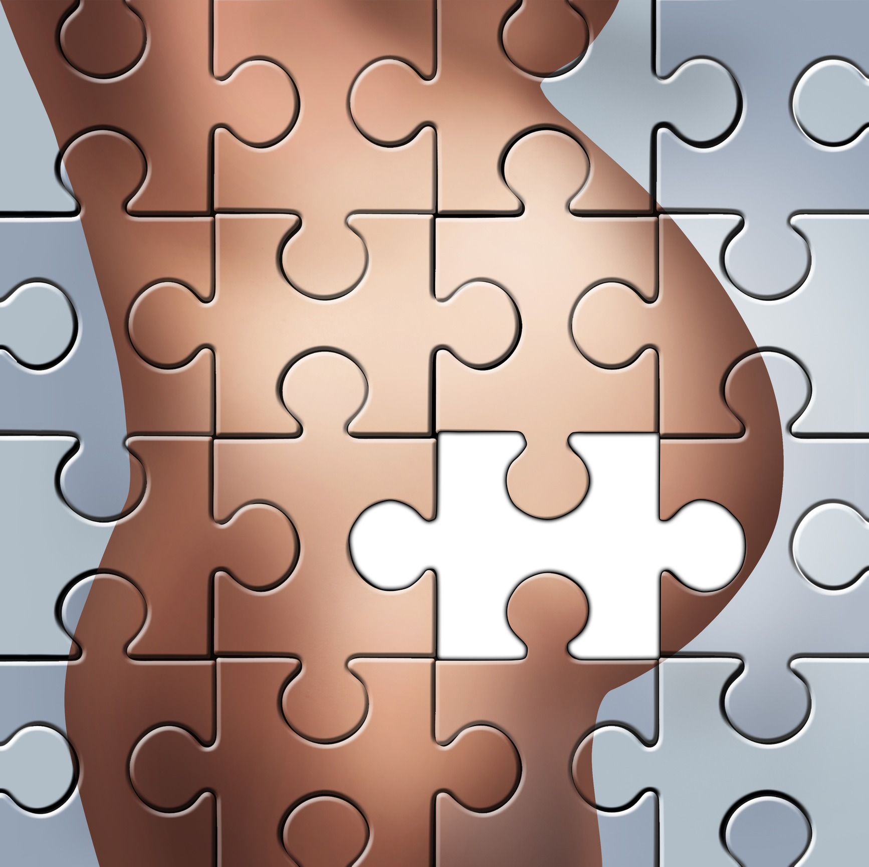 Una mujer en embarazo con una pieza menos del rompecabezas