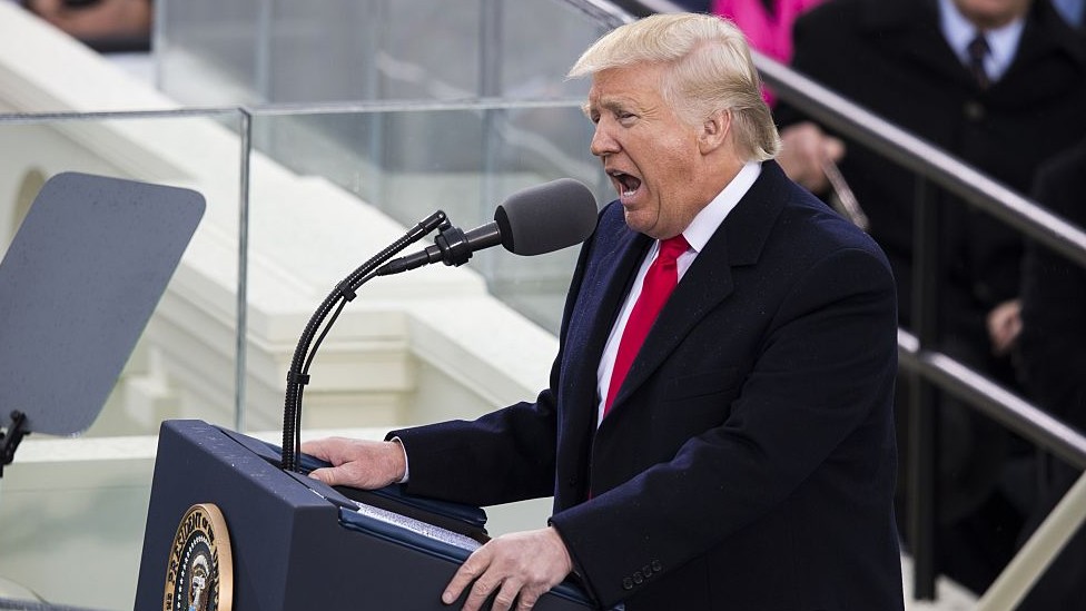Trump at his inauguration, January 2017