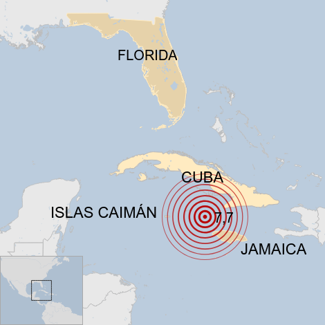 Un terremoto de magnitud 7,7 sacude Cuba, Jamaica e islas Caimán, el mayor en la zona desde que se tiene registros
