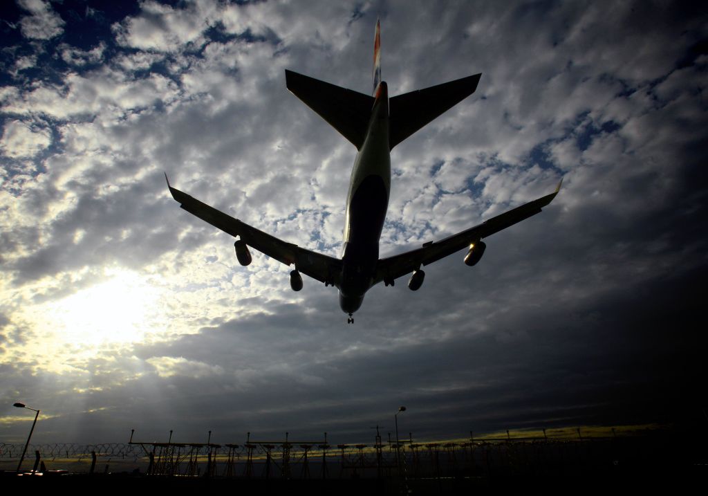 Composite photo of planes taking off from Heathrow Airport.