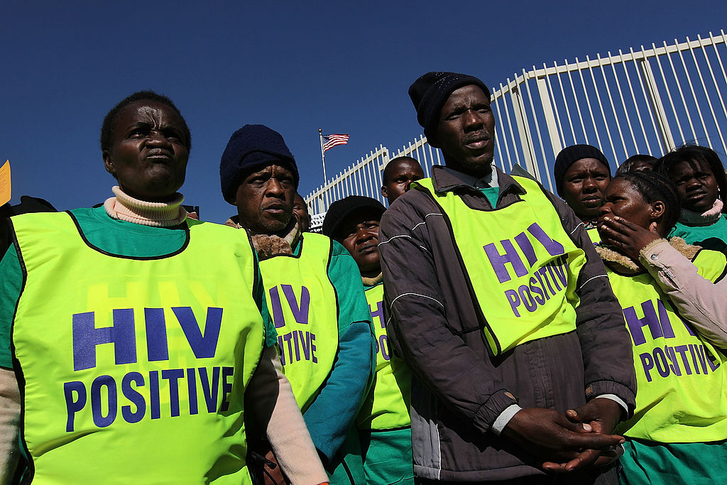 Mujeres con VIH protestando en Sudáfrica. 