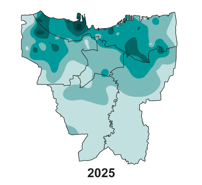 Subsidencia de tierra en Yakarta en 2025