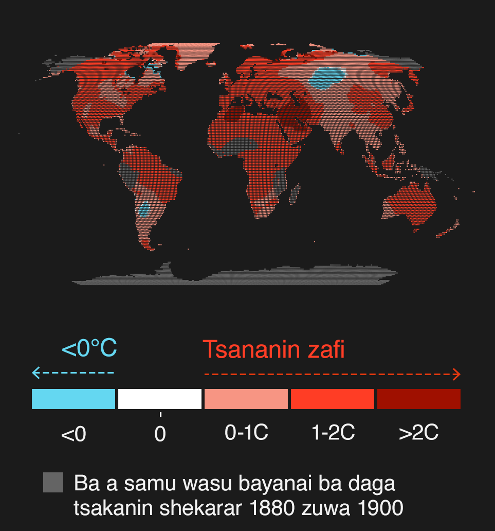Tasawirar da take nuna cewa zafin duniya ya canza tun daga shekarar 1900