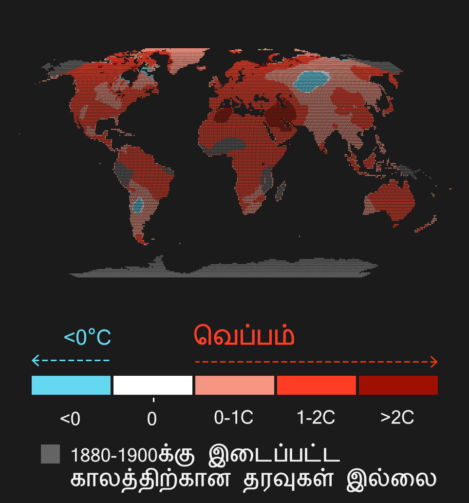 1900-ல் இருந்து உலக வெப்பநிலை மாறுபாட்டைக் காட்டும் வரைபடம்