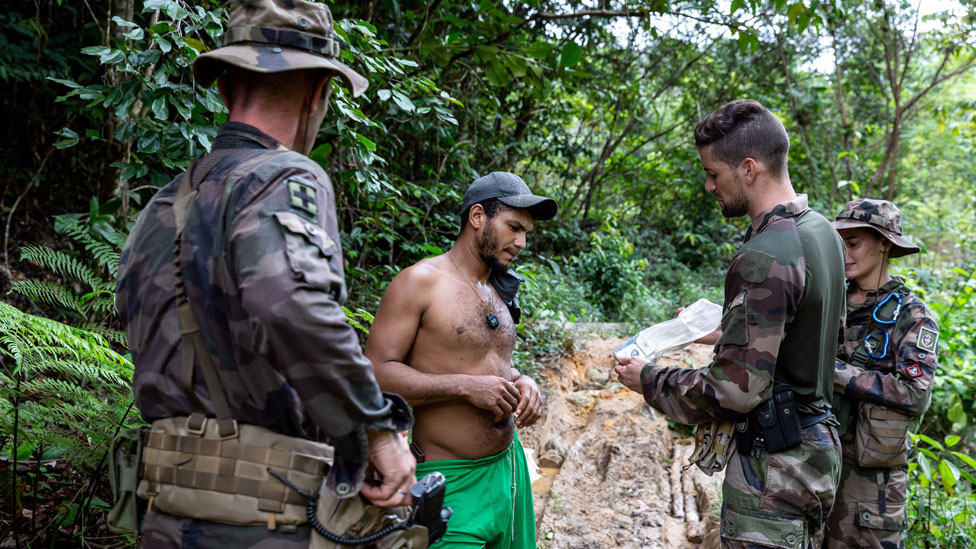 French Guiana soldiers search for illegal miners