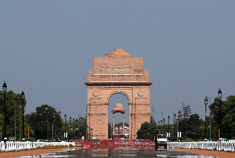 Clean air at India Gate in Dehli April 2020