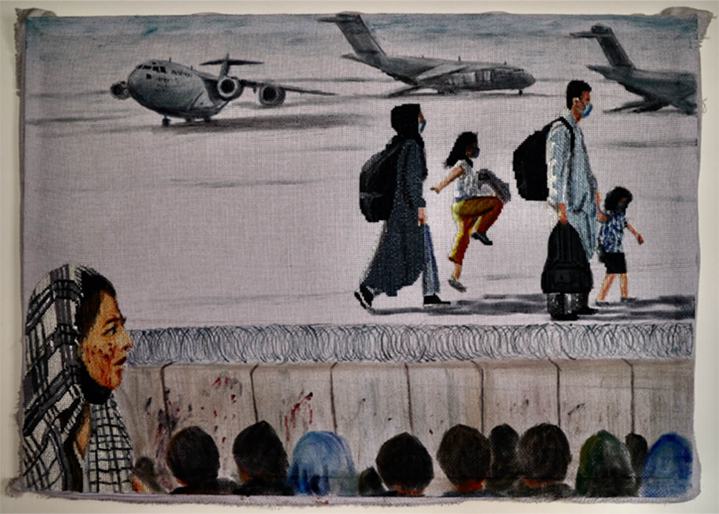 Evakuace Kábulu inspirovala Fatiminy nejnovější tapisérie