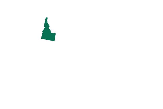 Map showing the location of Idaho