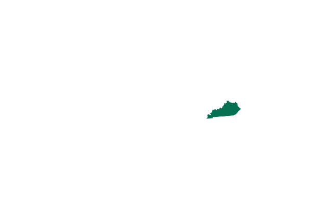 Map showing the location of Kentucky