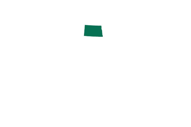 Map showing the location of North Dakota