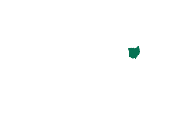 Map showing the location of Ohio
