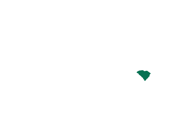 Map showing the location of South Carolina