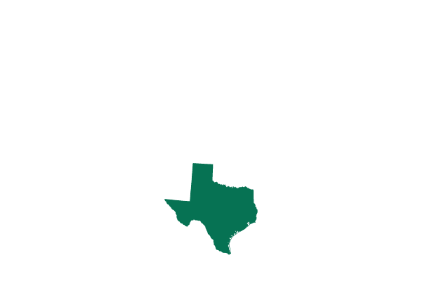 Map showing the location of Texas