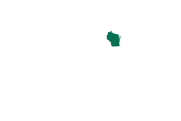 Map showing the location of Wisconsin