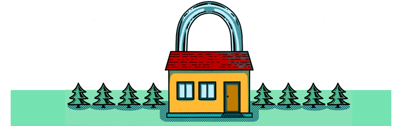 Illustration of a house made into a padlock