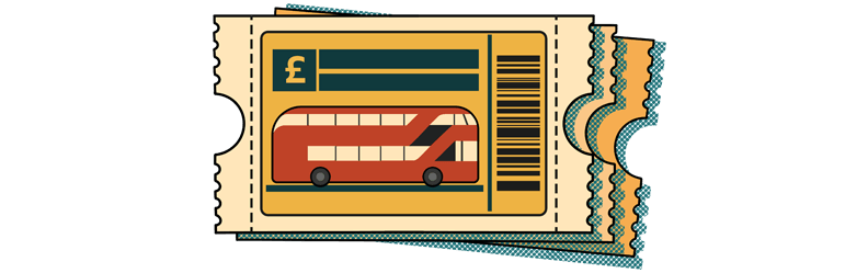 Illustration of bus tickets