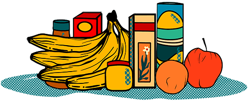 Illustration of various foods