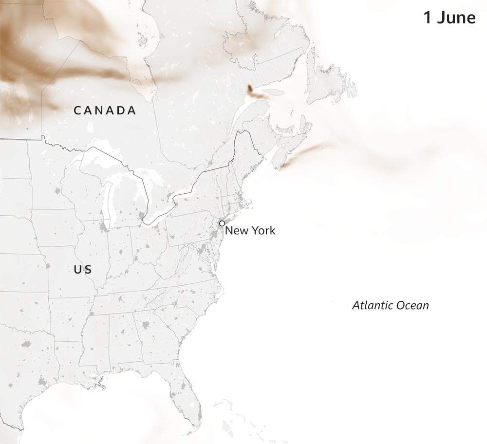 Canada Wildfires North America Air Quality Alerts In Maps And Images 4690