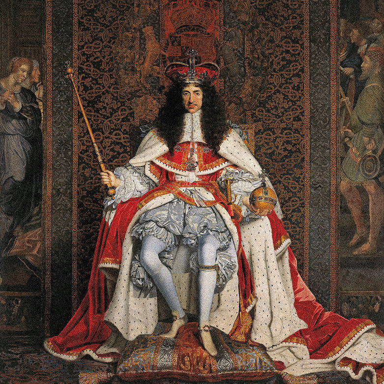 Charles II with new royal regalia including the state crown