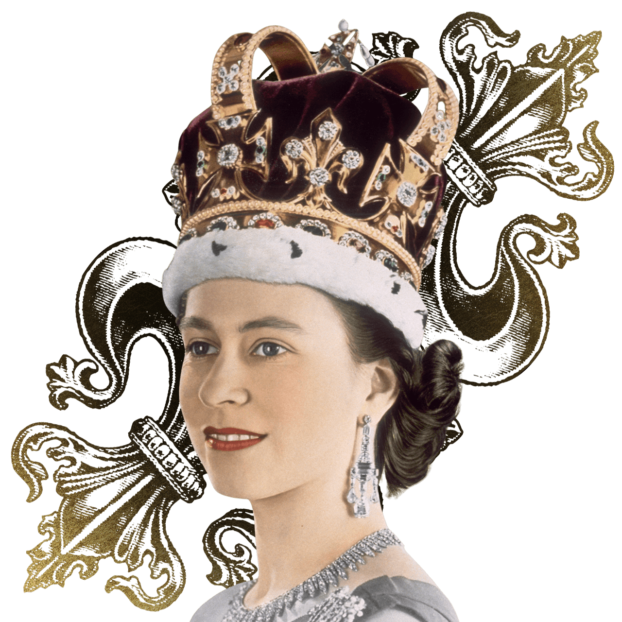 Foto Ratu Elizabeth II mengenakan Mahkota St Edward
