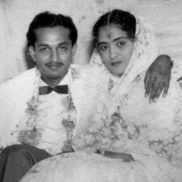 Raj and his wife Geeta on their wedding day