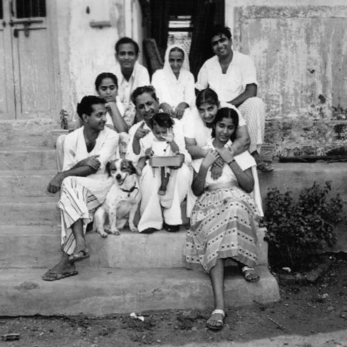 Raj (front left) and his family