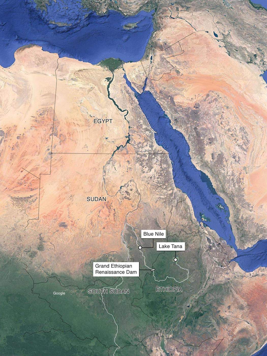 blue nile falls map