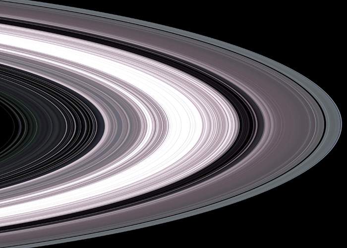 Cassini&#39;s view of Saturn&#39;s spiralling rings(Nasa)