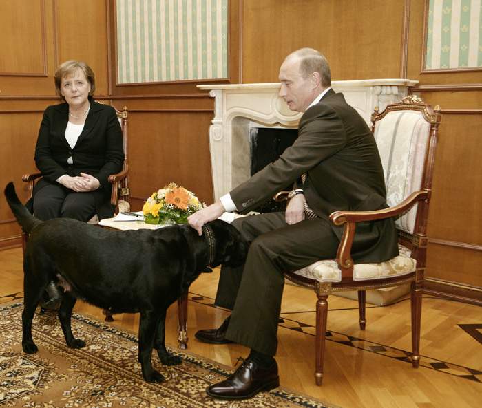 Putin allowed his labrador into the room where he was meeting Merkel, despite her fear of dogs