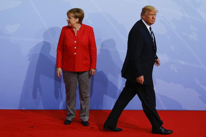 Merkel and Trump at the G20 meeting in Hamburg, July 2017