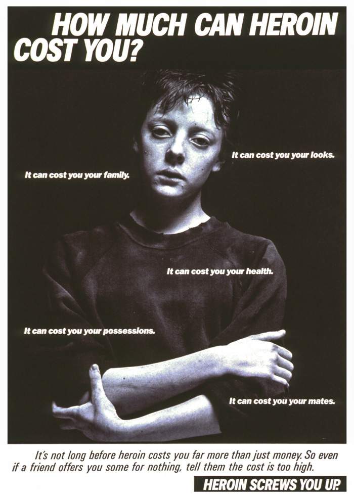 A 1987 health education campaign on the dangers of heroin