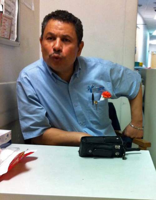 Abdulaziz at work in University College Hospital