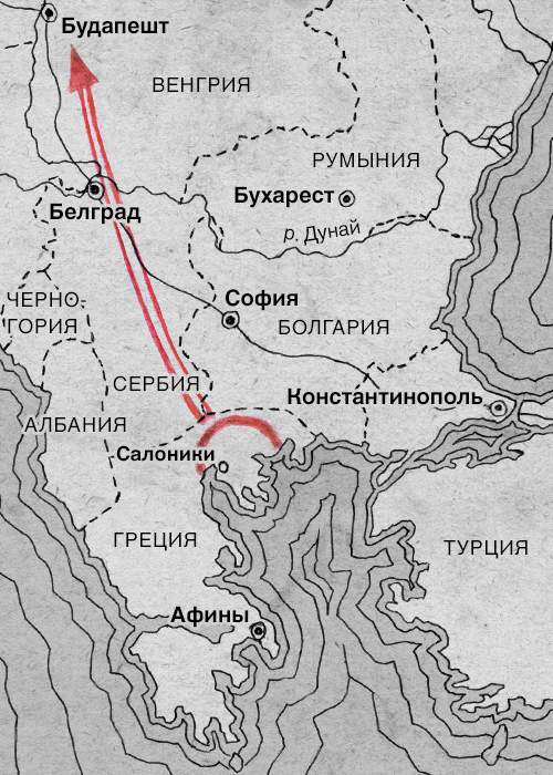 1916 год.&amp;nbsp;Направление совместных действий Юго-Западного и Салоникского фронтов по предложению русского Верховного командования