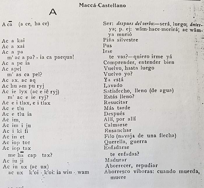 Словарь испанского и мака языков, составленный Иваном Беляевым. (Из архива Лусии Джовине)