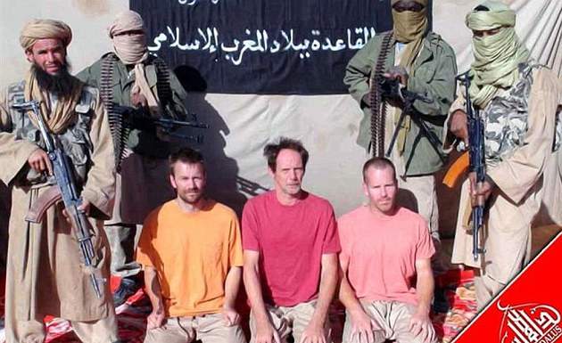 A still from the first hostage video released by al-Qaeda A still from the first hostage video released by al-Qaeda