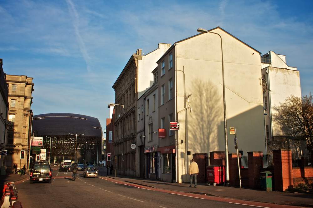 7 James Street (end building on right) close to the Wales Millennium Centre