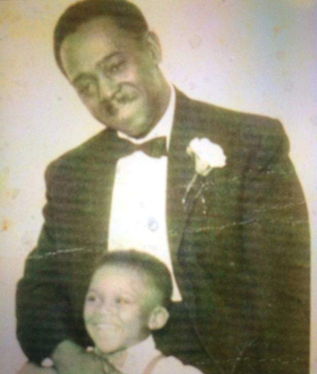 Tony, a football-mad child with his Uncle Charlie. His parents had come to Cardiff from the Caribbean island of Nevis