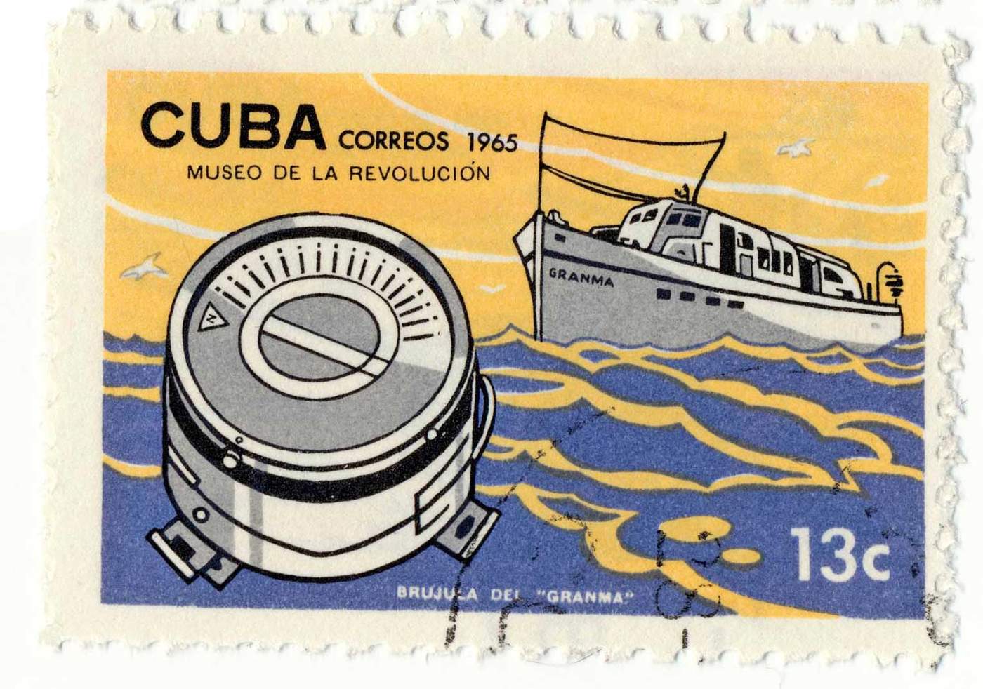 A Cuban postage stamp celebrates the Granma&#39;s voyage