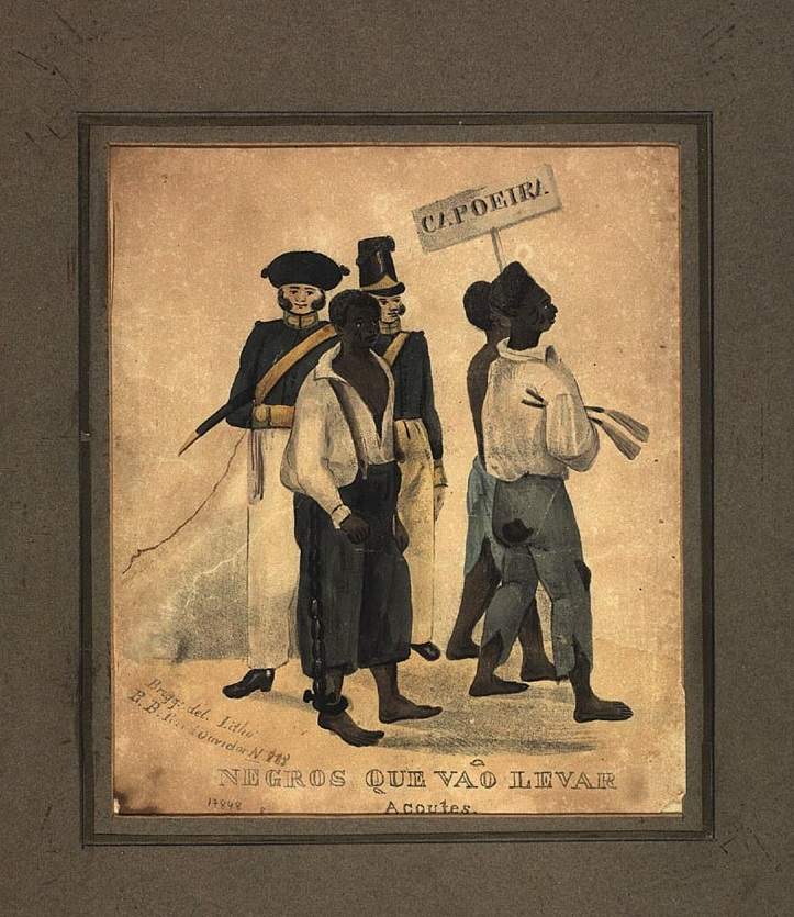Negros que vão levar açoite, data entre 1832-36Frederico Guilherme Briggs \/ Acervo Fundação Biblioteca Nacional - Brasil