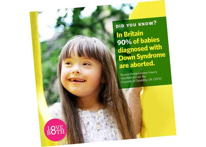 A “No” campaign poster showing a child with Down&#39;s syndrome