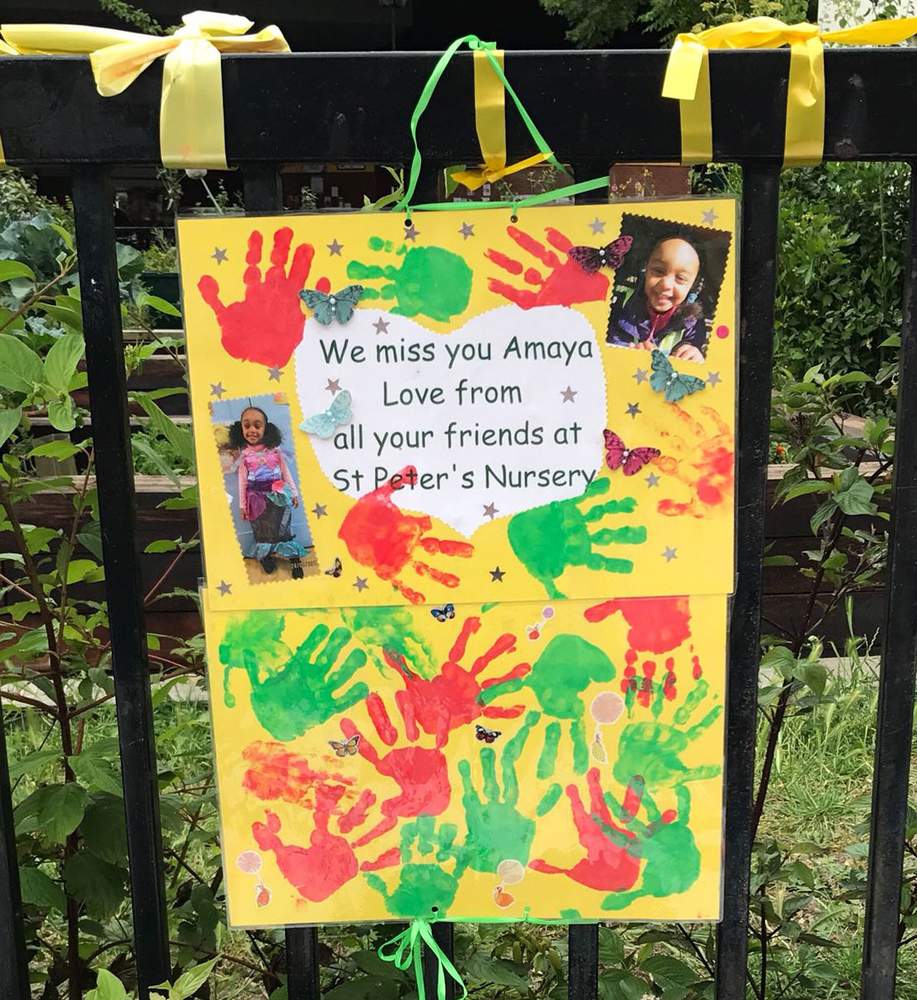 The poster the nursery children made for Amaya