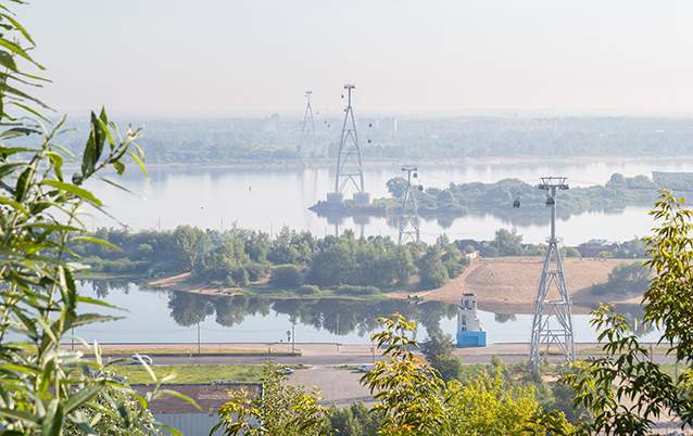 The cable-car that crosses the Volga River to Bor