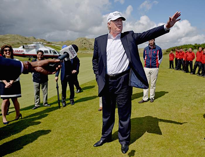 A flying visit to Aberdeenshire during the US presidential campaign